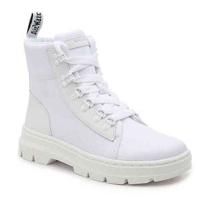 Dr. Martens white Combs Platform Combat Boots